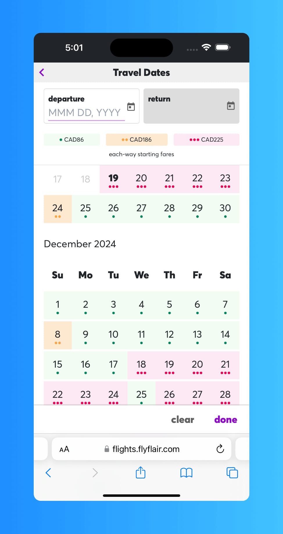 Flair Airlines Mobile Screenshot