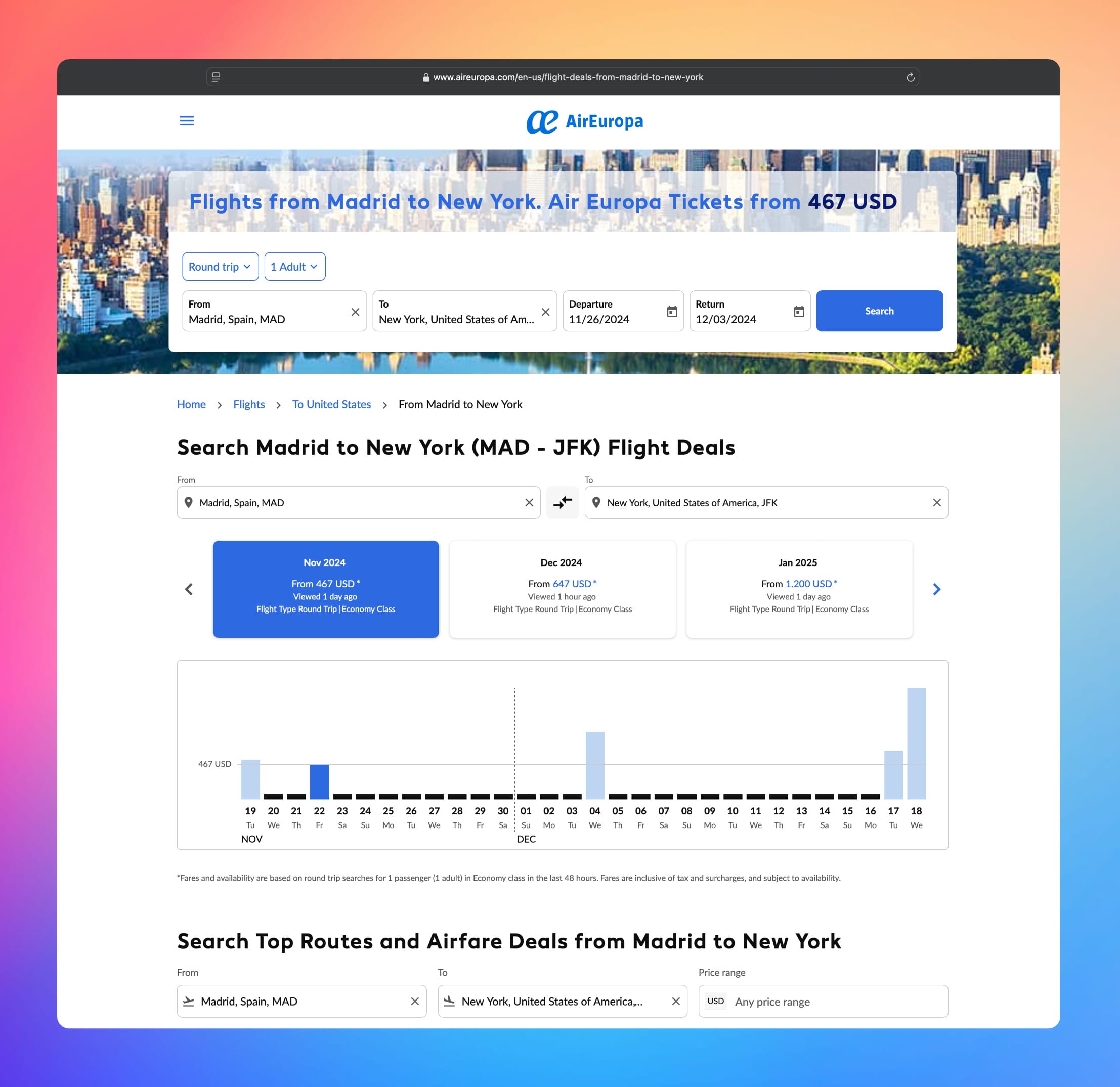 Air Europa Desktop Screenshot